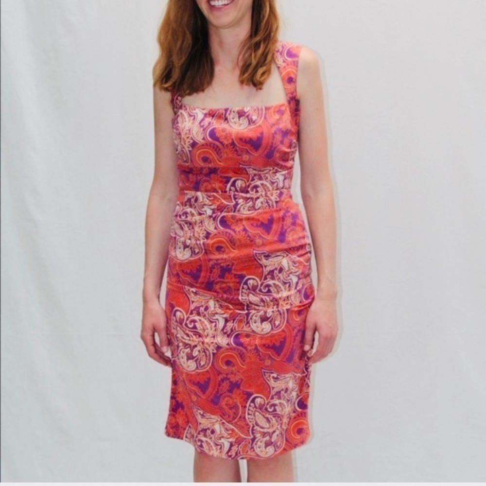 Nicole Miller Paisley Print Fit Like A Glove Dress